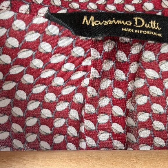 Massimo Dutti silk blend burgundy shirt size Large - Picture 11 of 15